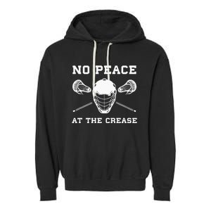 Lacrosse Goalie Crease Funny Lax Garment-Dyed Fleece Hoodie