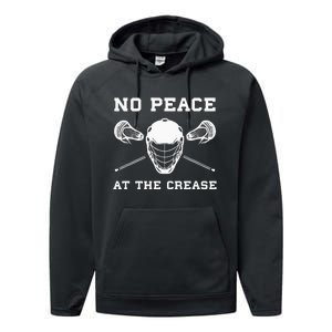 Lacrosse Goalie Crease Funny Lax Performance Fleece Hoodie