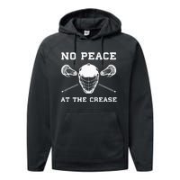 Lacrosse Goalie Crease Funny Lax Performance Fleece Hoodie