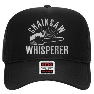 Lumberjack Gift Chainsaw Whisperer Logger Tree Cutter Funny High Crown Mesh Back Trucker Hat