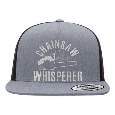 Lumberjack Gift Chainsaw Whisperer Logger Tree Cutter Funny Flat Bill Trucker Hat