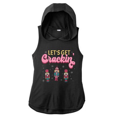 Lets Get Crackin Three Nutcrackers Christmas Ladies PosiCharge Tri-Blend Wicking Draft Hoodie Tank