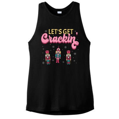 Lets Get Crackin Three Nutcrackers Christmas Ladies PosiCharge Tri-Blend Wicking Tank