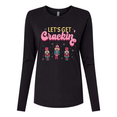 Lets Get Crackin Three Nutcrackers Christmas Womens Cotton Relaxed Long Sleeve T-Shirt