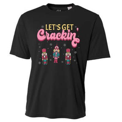 Lets Get Crackin Three Nutcrackers Christmas Cooling Performance Crew T-Shirt