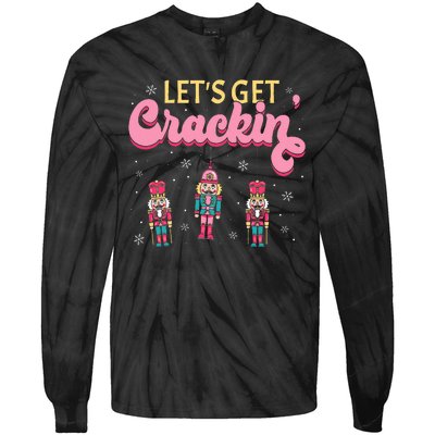 Lets Get Crackin Three Nutcrackers Christmas Tie-Dye Long Sleeve Shirt