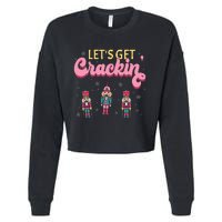 Lets Get Crackin Three Nutcrackers Christmas Cropped Pullover Crew