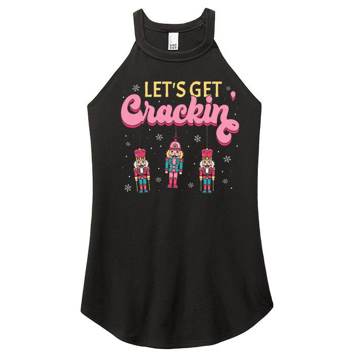 Lets Get Crackin Three Nutcrackers Christmas Women's Perfect Tri Rocker Tank