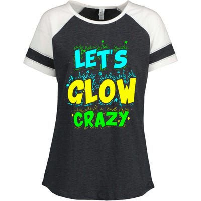 Let Glow Crazy Retro Colorful Quote Group Team Tie Enza Ladies Jersey Colorblock Tee