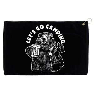 LetS Go Camping Grommeted Golf Towel