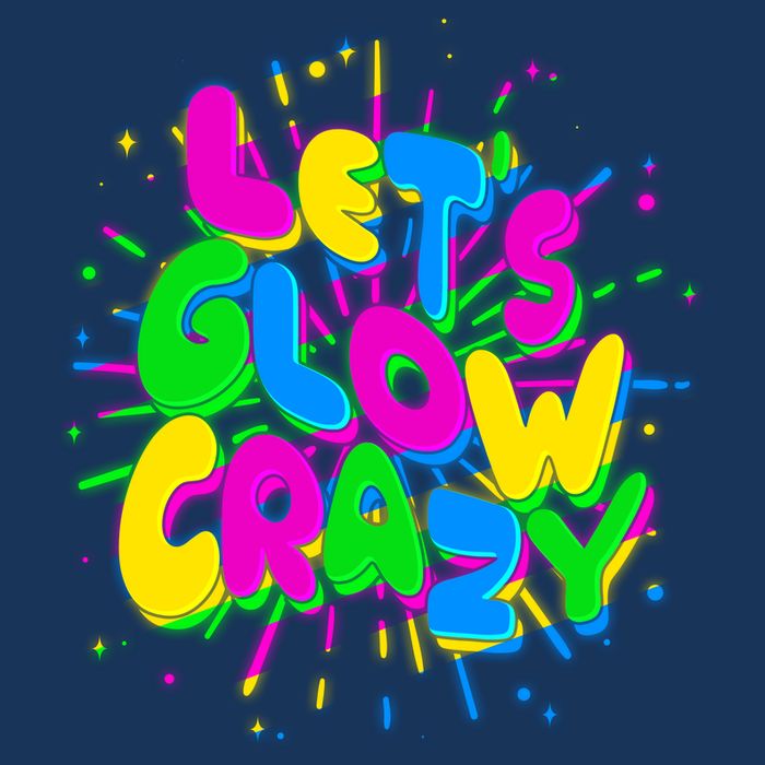 Lets Glow Crazy Button