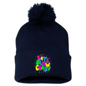 Lets Glow Crazy Pom Pom 12in Knit Beanie