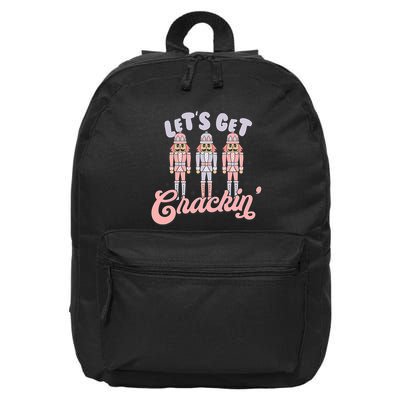 Let's Get Crackin Ballet Christmas Nutcracker Funny Xmas 16 in Basic Backpack