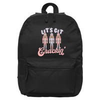Let's Get Crackin Ballet Christmas Nutcracker Funny Xmas 16 in Basic Backpack