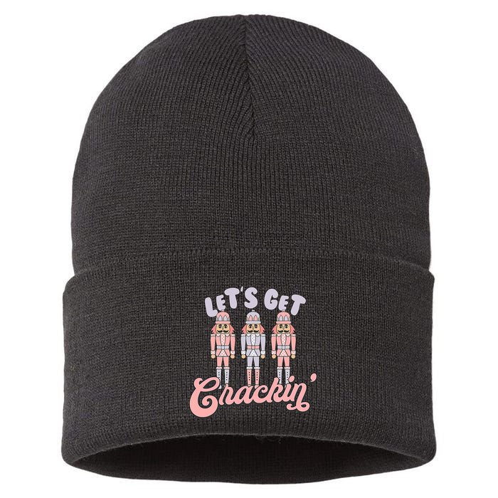 Let's Get Crackin Ballet Christmas Nutcracker Funny Xmas Sustainable Knit Beanie