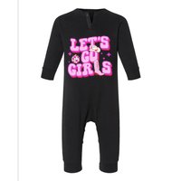 Let's Go Cowgirl Boot Country Western Southern Cowgirl Infant Fleece One Piece