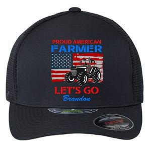 Let's Go Conservative US Flag Proud American Farmer Brandon Flexfit Unipanel Trucker Cap