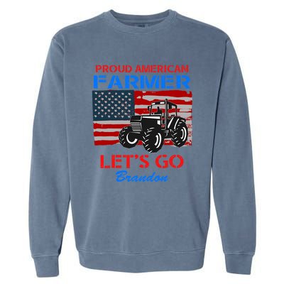 Let's Go Conservative US Flag Proud American Farmer Brandon Garment-Dyed Sweatshirt