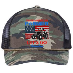 Let's Go Conservative US Flag Proud American Farmer Brandon Retro Rope Trucker Hat Cap