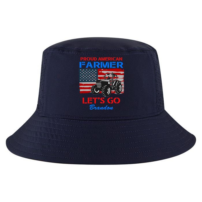 Let's Go Conservative US Flag Proud American Farmer Brandon Cool Comfort Performance Bucket Hat