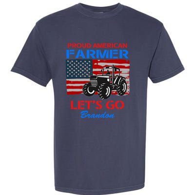 Let's Go Conservative US Flag Proud American Farmer Brandon Garment-Dyed Heavyweight T-Shirt