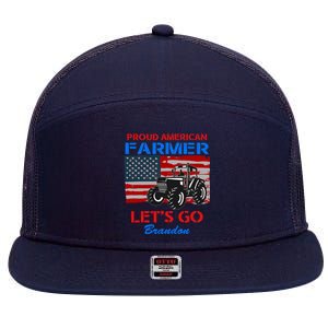 Let's Go Conservative US Flag Proud American Farmer Brandon 7 Panel Mesh Trucker Snapback Hat