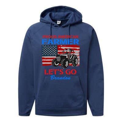 Let's Go Conservative US Flag Proud American Farmer Brandon Performance Fleece Hoodie