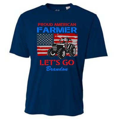 Let's Go Conservative US Flag Proud American Farmer Brandon Cooling Performance Crew T-Shirt