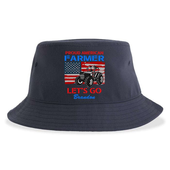 Let's Go Conservative US Flag Proud American Farmer Brandon Sustainable Bucket Hat