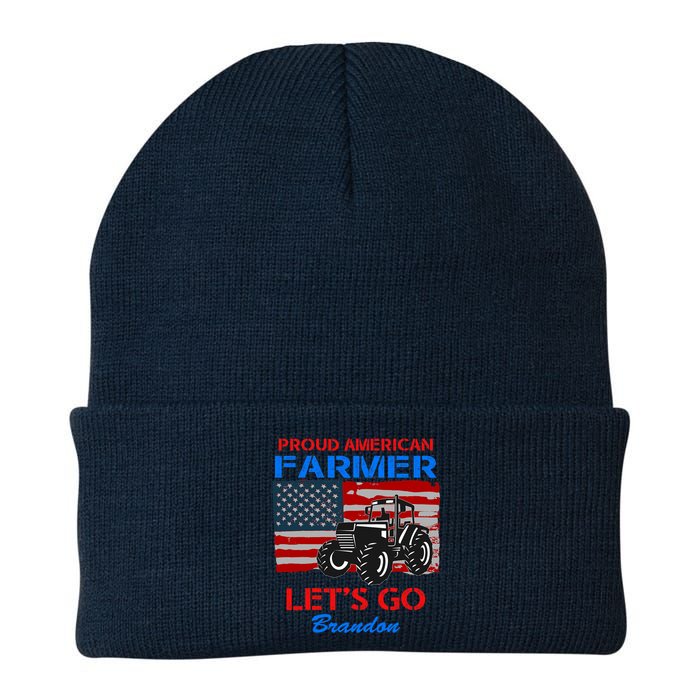 Let's Go Conservative US Flag Proud American Farmer Brandon Knit Cap Winter Beanie