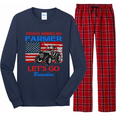 Let's Go Conservative US Flag Proud American Farmer Brandon Long Sleeve Pajama Set