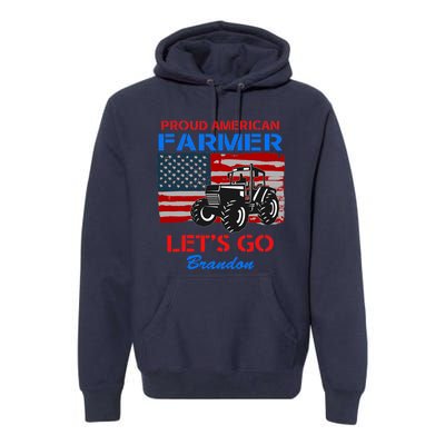 Let's Go Conservative US Flag Proud American Farmer Brandon Premium Hoodie