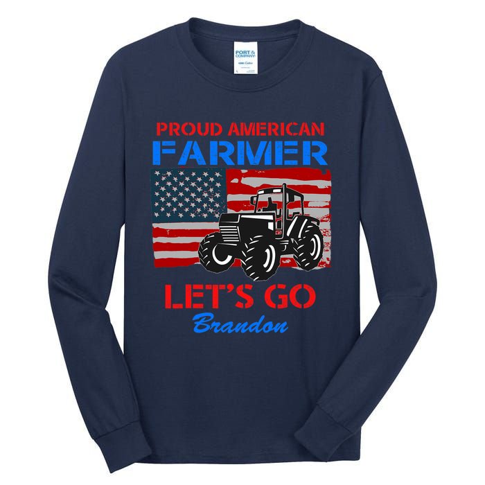 Let's Go Conservative US Flag Proud American Farmer Brandon Tall Long Sleeve T-Shirt