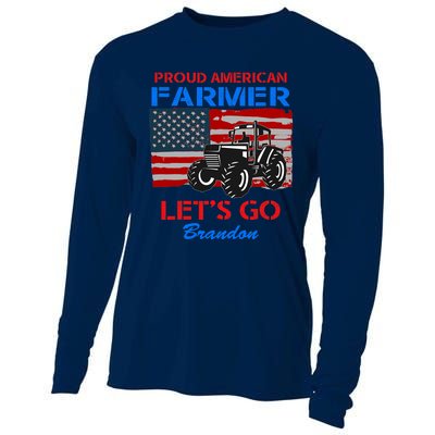 Let's Go Conservative US Flag Proud American Farmer Brandon Cooling Performance Long Sleeve Crew