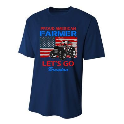 Let's Go Conservative US Flag Proud American Farmer Brandon Performance Sprint T-Shirt