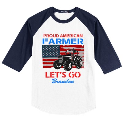 Let's Go Conservative US Flag Proud American Farmer Brandon Baseball Sleeve Shirt