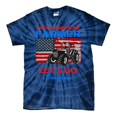 Let's Go Conservative US Flag Proud American Farmer Brandon Tie-Dye T-Shirt