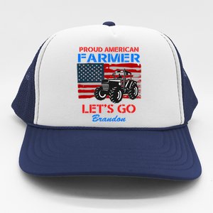 Let's Go Conservative US Flag Proud American Farmer Brandon Trucker Hat