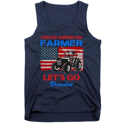 Let's Go Conservative US Flag Proud American Farmer Brandon Tank Top