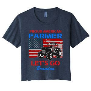 Let's Go Conservative US Flag Proud American Farmer Brandon Women's Crop Top Tee