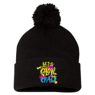 Let's Glow Crazy Glow Party Retro 80s Colors Party Lover Pom Pom 12in Knit Beanie