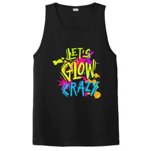 Let's Glow Crazy Glow Party Retro 80s Colors Party Lover PosiCharge Competitor Tank