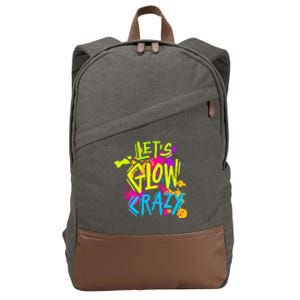 Let's Glow Crazy Glow Party Retro 80s Colors Party Lover Cotton Canvas Backpack