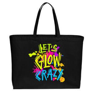 Let's Glow Crazy Glow Party Retro 80s Colors Party Lover Cotton Canvas Jumbo Tote