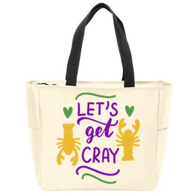Let's Get Cray Mardi Gras Lobster Zip Tote Bag