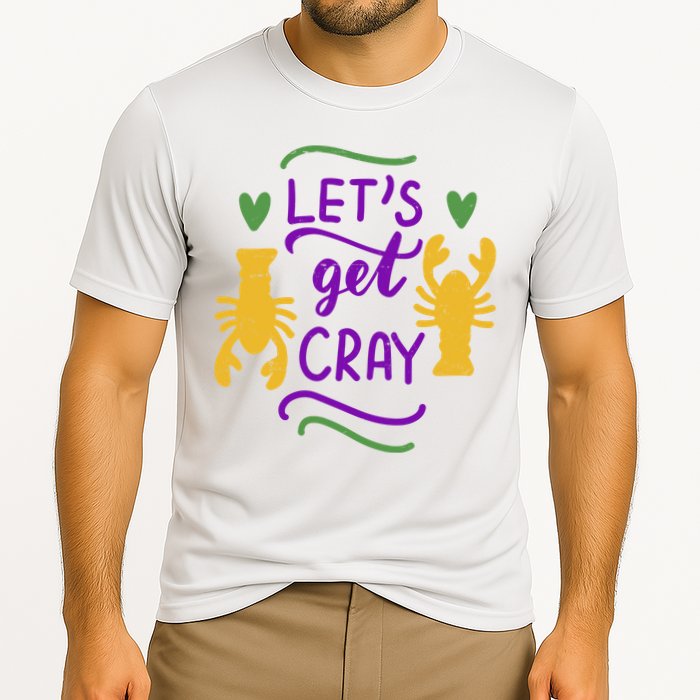 Let's Get Cray Mardi Gras Lobster Cooling Performance Crew T-Shirt