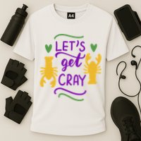 Let's Get Cray Mardi Gras Lobster Cooling Performance Crew T-Shirt