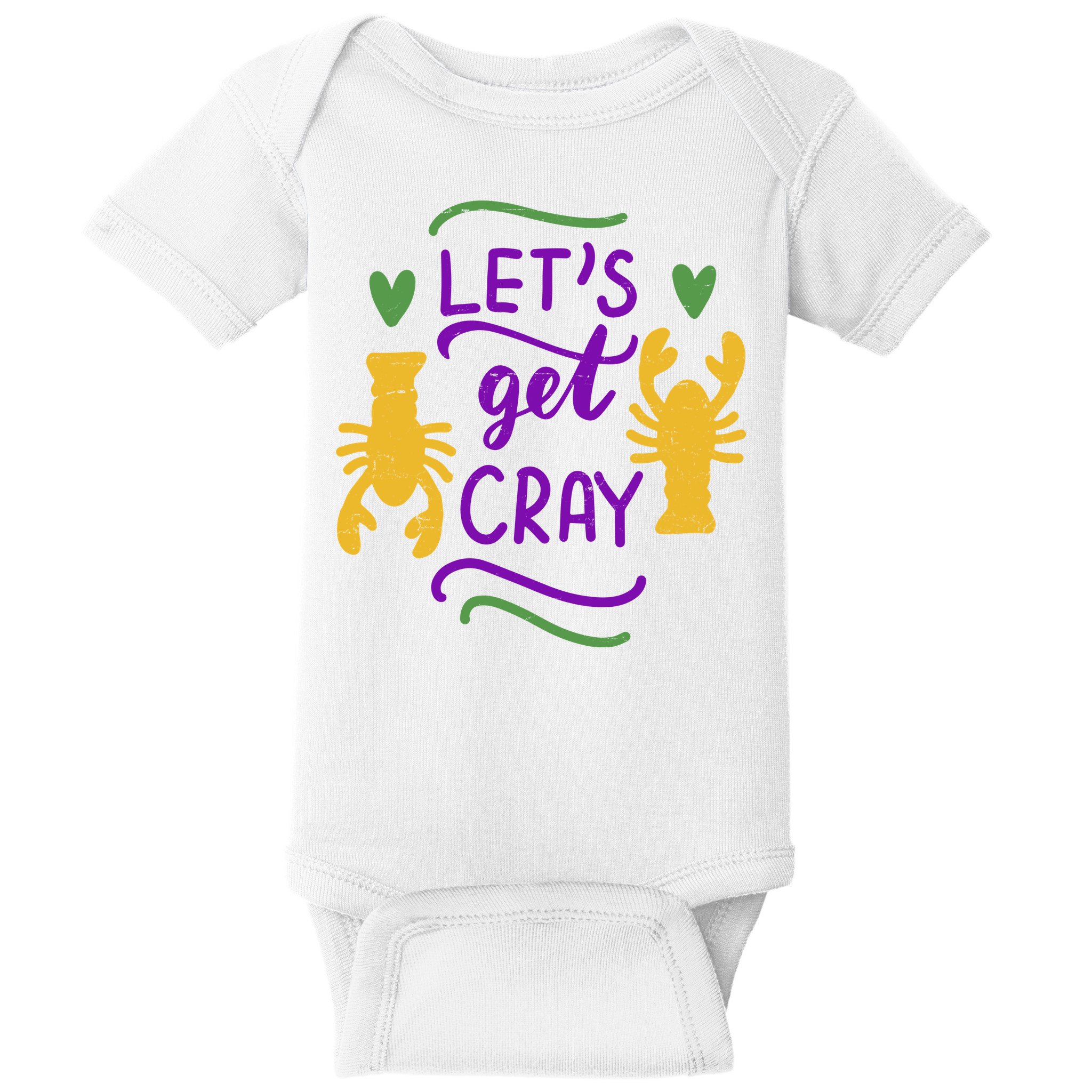 Let's Get Cray Mardi Gras Lobster Baby Bodysuit