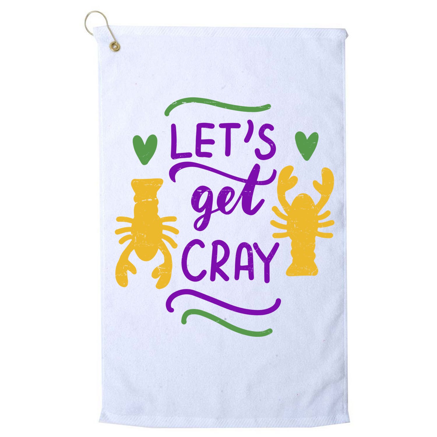 Let's Get Cray Mardi Gras Lobster Golf Towel