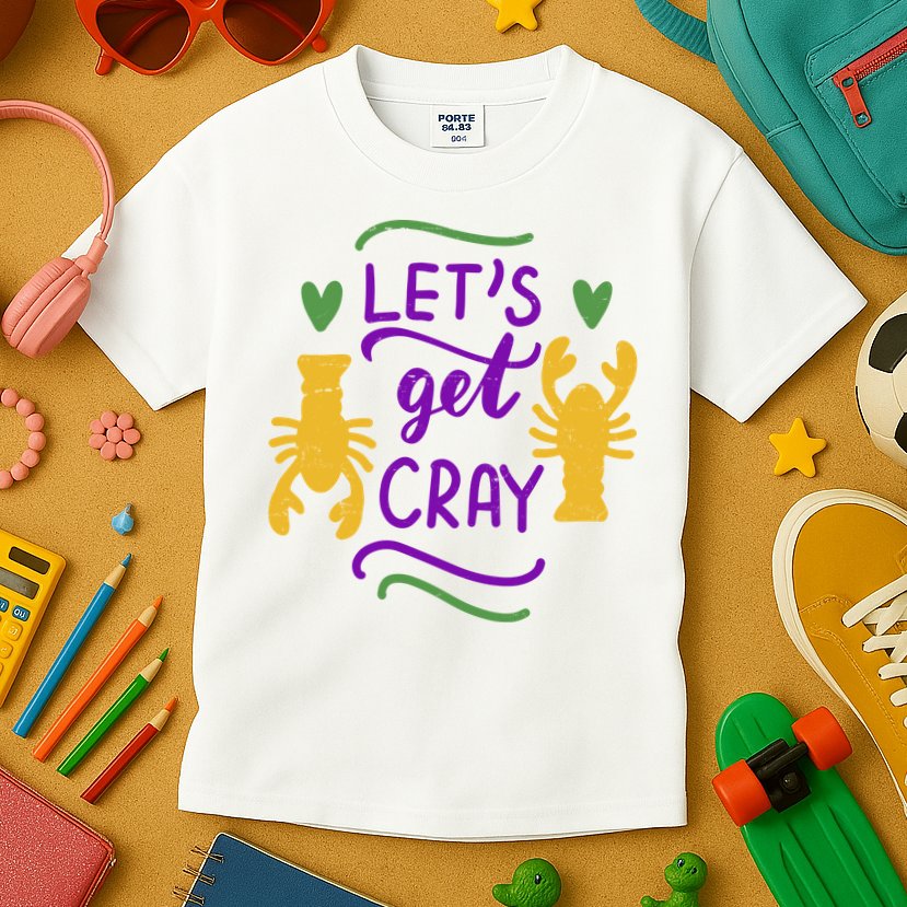 Let's Get Cray Mardi Gras Lobster Kids T-Shirt